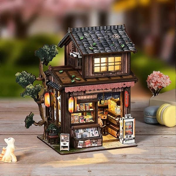 Mini Bokkrok-byggesett – Lite hus-modell – for hobbygave – Tremateriale A