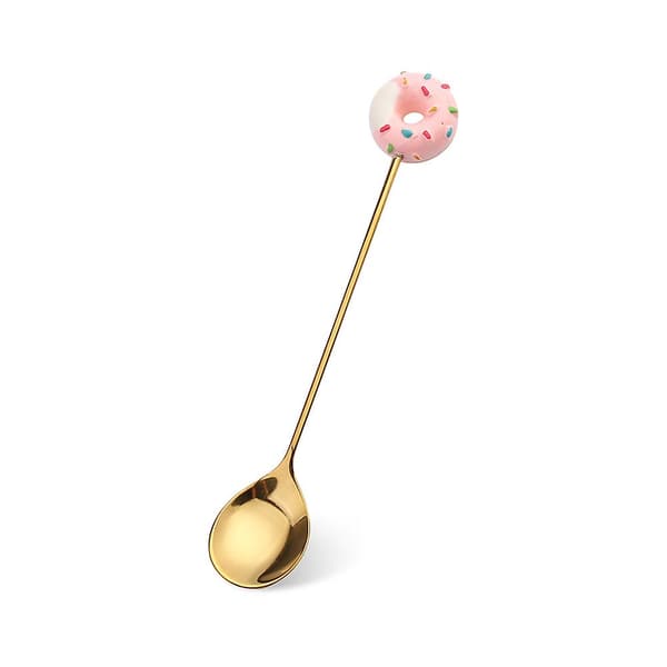 Lille Dessert Lyserød Donut Form Ske