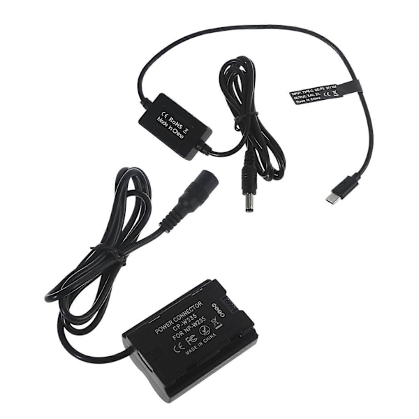 Praktisk USB Type C Kabel NP-W235 Dummy Batteri Kobler Oplader Strømadapter