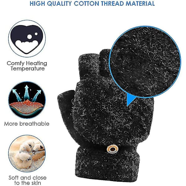 Usb Heated Gloves.elektriske Varmehansker Hel Og Halv Finger Vott