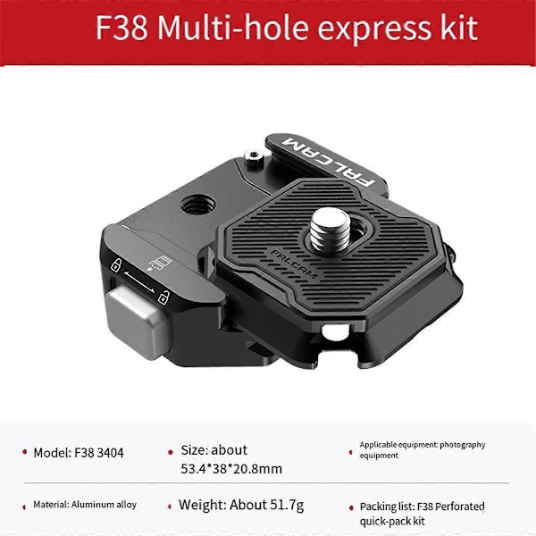F38 Multi-Hul Hurtigudløserplade Kit Tripod Mount Adapter