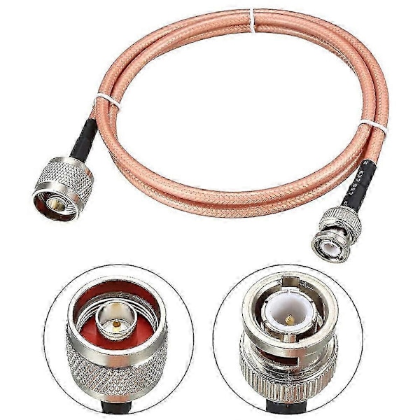 Lavt Tap RF Koaksialkabel Tilkobling Koaksialledning RG-142 N Hann til BNC Hann 100cm