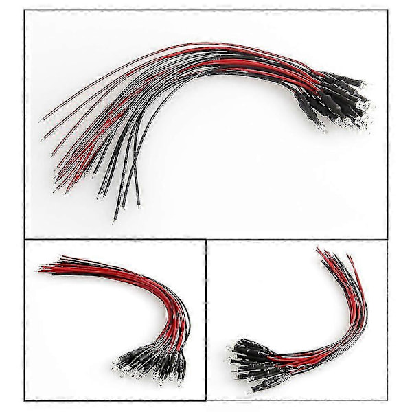 10 stk. 24V 18 cm Lange 3 mm Fortrådsede LED-Lampepærer Emitterende Diode