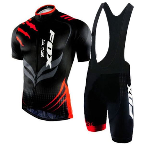 Maillot Cyclisme 2023 Oranssi Pyöräilypaita Set Miesten FOX RIDE RACING Polkupyöräily Lyhythihaiset Vaatteet Mtb Pyöräilyasut Vaatteet 11 4XL