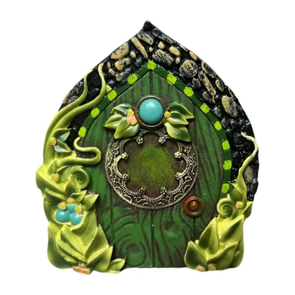 Miniature Fe Have Dør Mikro Landskab Harpiks Elver Gnome Hus Dørindretning