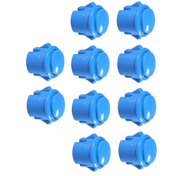 10 stk. Arcade Knapper 30mm Responsive Arcade Knapper Blå