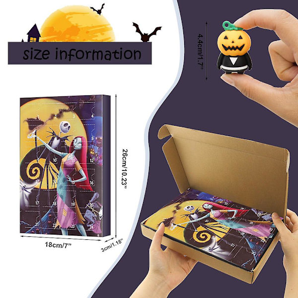 Adventskalender 2023 Hot Selling 24 Gothic Horror Atmosphere Calendar Blind Box Halloween Advent Countdown Kalender Blind Box style 1