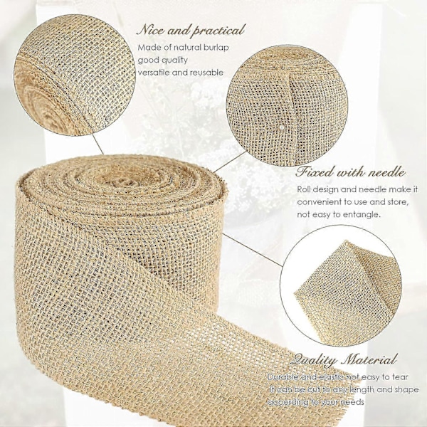 8 cm jute hessian bånd til gør-det-selv projekter