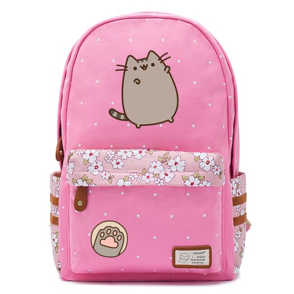 Fat cat mochila söt canvasväska kawaii ryggsäck ungdomsaxelväska style 4