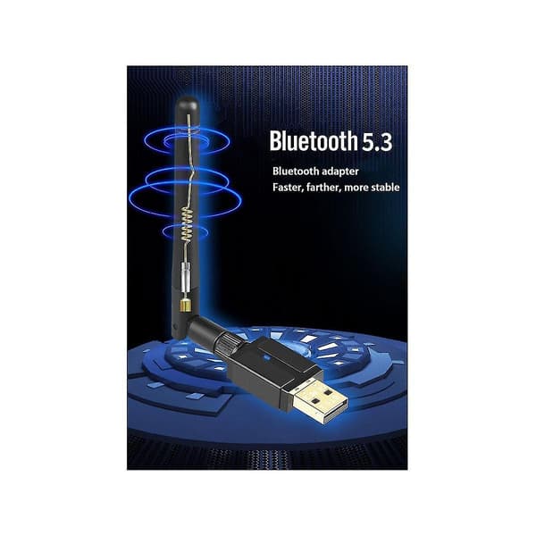 100m USB Bluetooth 5.3 -sovitin USB Bluetooth -lähetin-vastaanotin ulkoisella antennilla Bluetooth-sovitin