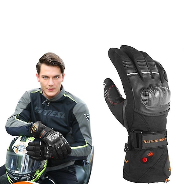 Oppvarmede hansker for menn kvinner, elektriske varmehansker for motorsykkel, ski, jakt BLACK XL