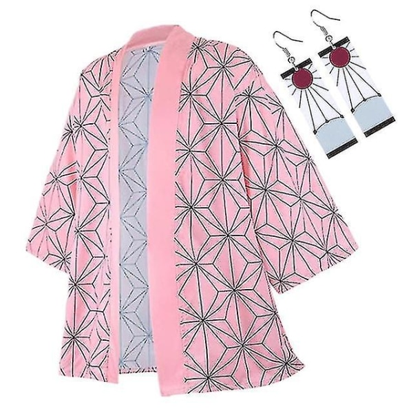 Bästa Discountanime Cosplay Costume Demon Slayer Kimetsu No Yaiba Haori Kimono Agatsuma Zenitsu Kochou Shinobu Summer Coat Shirt Anime Clothes H XS