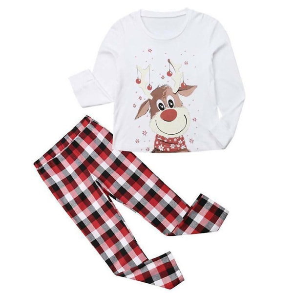 Julefamilie Matchende pyjamas Pjs Set Elgtrykk Langermede topper rutete bukser Nattøy Xmas Pyjamas Natttøy Loungewear For voksne babybarn Baby 18-24 Months