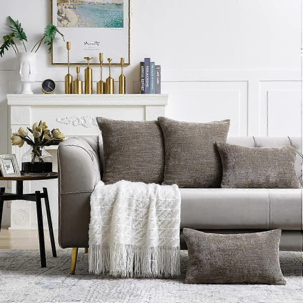 Rustika Ljusbruna Lumbar Kuddfodral - Bondgårdsstil Set om 2 (30x50 cm)