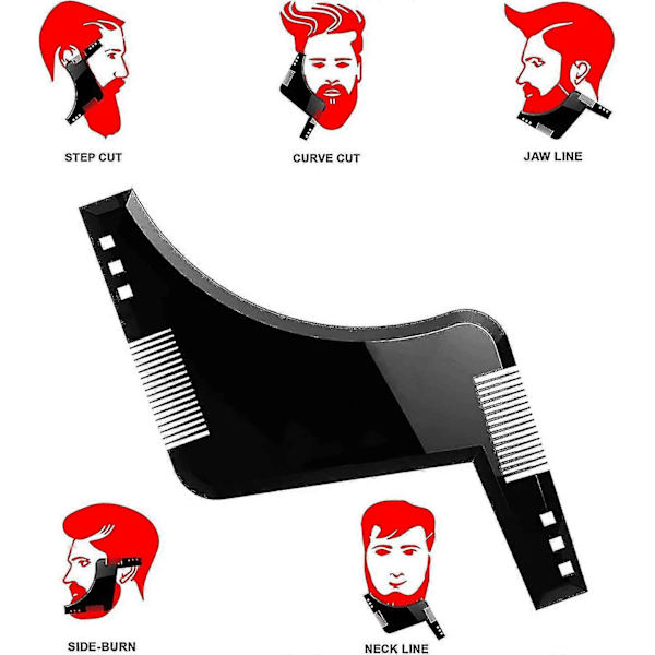 Skäggkam, skäggstencilkam för män, skäggformningsmallverktyg, barberarverktyg skäggstencil, skäggkonturrakguide_s
