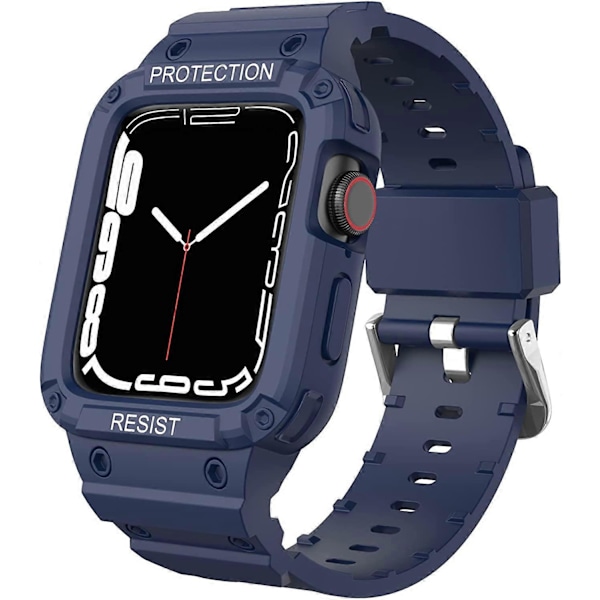 Tyylikäs kestävä ranneke kotelolla, yhteensopiva Apple Watch 45mm 44mm -rannekkeiden kanssa, täysin suojaavat puskurikotelot ja ranneke iwatch SE Serice 7 6 5 4 -kelloille
