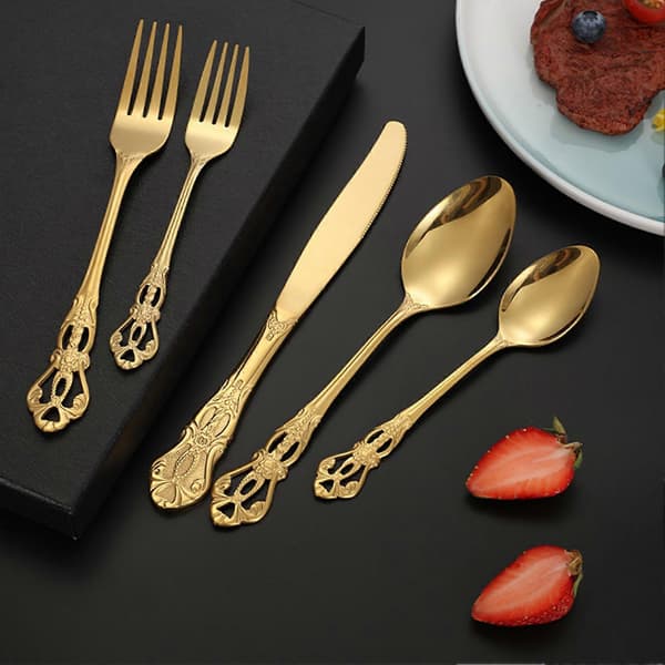 Bestikk i rustfritt stål – 5 deler og elegant – til bruk Multicolor