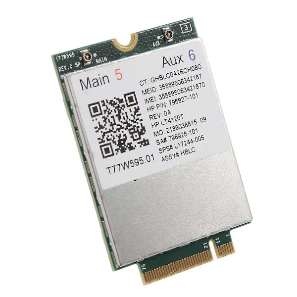 Lt4120 X5 LTE T77W595 796928-001 4G WWAN M.2 150Mbps LTE Modeemi HP Elite X2 840 850 G3 640 650 64 -malleille
