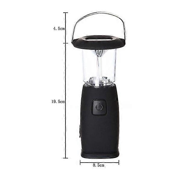 HHL 6 LED Solardriven Handvev Dynamo LED Lampa Lykta för Utomhuscamping Jakt Vandring Segling