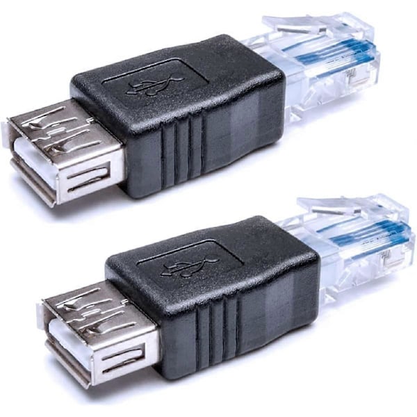 Ethernet-USB-sovitin, 2 kpl USB-Ethernet-sovitin, RJ45 Ethernet-uros-USB-naarasmuunnin
