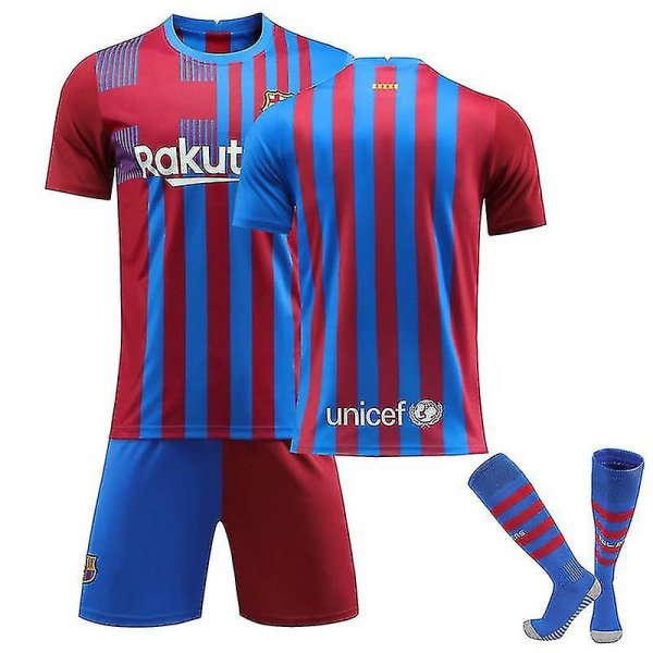 Qatar World Cup Jersey T-skjorte shortssett 3 deler Barn Voksen 110-120cm