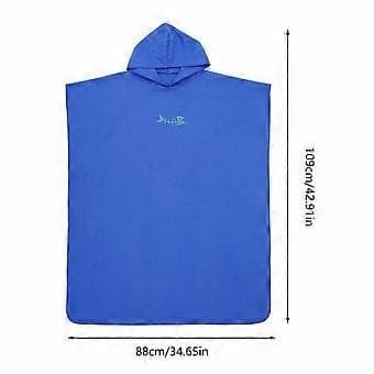 Badehåndklæde Poncho Badehætte Hurtigtørrende Badekåbe Svømmehåndklæde Voksen Blue