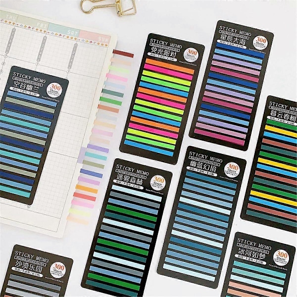 Transparent Rainbow Index Memo Pad It Klæbende Notesblokke Papir Klistermærker Noter Skoleartikler Kawaii St
