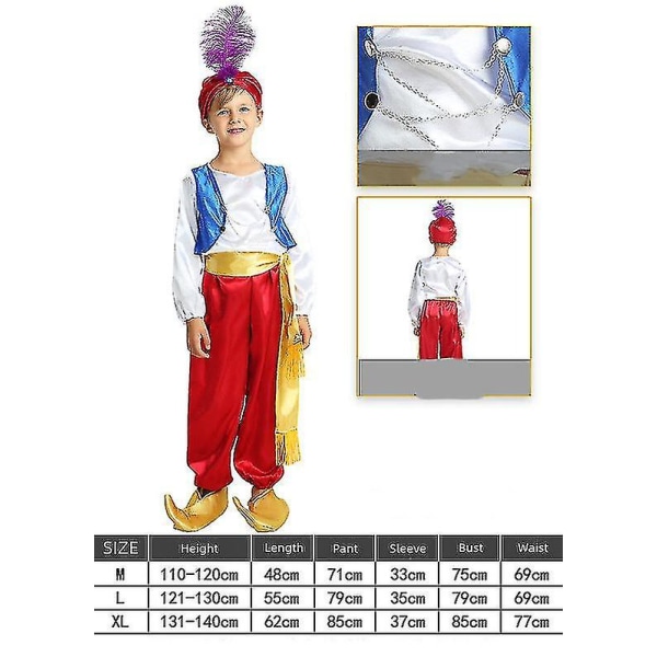 Halloween Aladdin Magic Lamp Barn Cos Kostyme L