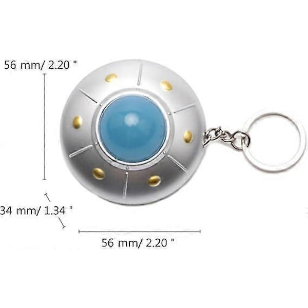 Söt UFO Nyckelring LED-Lampa Flygande Teefat Nyckelring Kreativt Rymdskeppsmodell Hänge Smycken för Barn och Vuxna