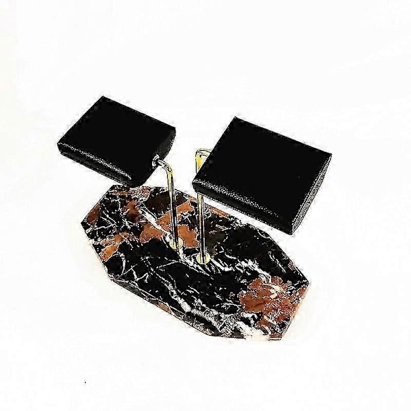 Marmor Grøn Base Guld Støttestang Ur Stand Display Stand Sort PU Læder Dobbelt Ur Smykker