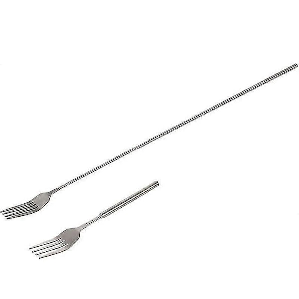 Retro Gaffel Bbq Teleskopisk Utvidbar Middag Dessert Lang Håndtak Gaffel Bestikk