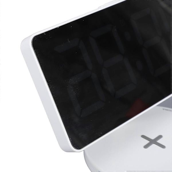 Digital Väckarklocka 7.3 Tum Skärm Stor Display LED RGB 12 24H 6 Ljusstyrkenivåer Spegel Bordsklocka