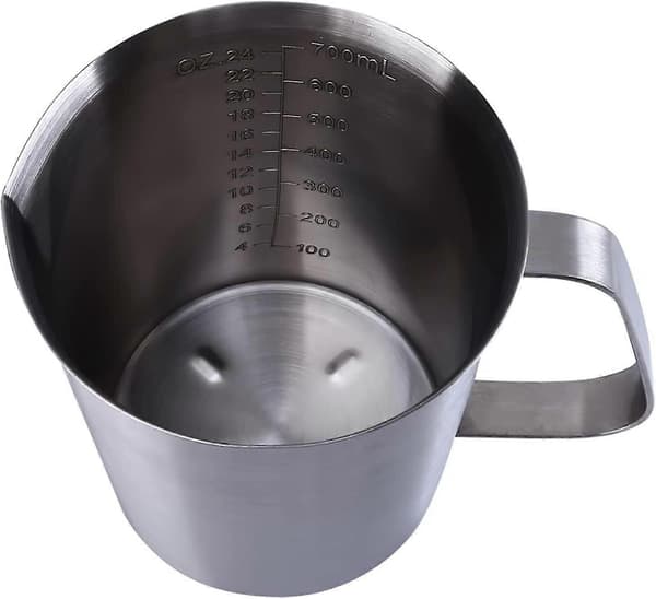 Målekop i rustfrit stål Køkkentilbehør Målekop til mælk kaffe (sølv 500ml) (d-f-4) 700Ml