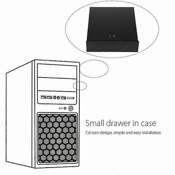 Skrivebordsopbevaringsboks Organizer Skuffe Optiske drev 5,25 tommer Frontpanel Opbevaringsholdere og stativer til