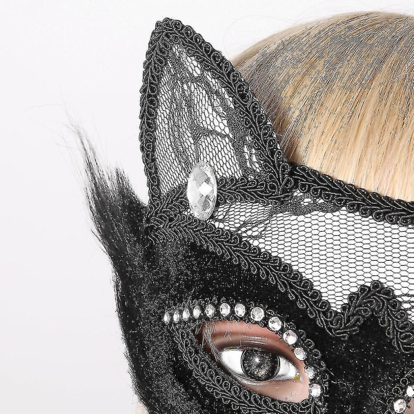 Sexy blonder Black Cat Eye Mask For Fancy Dress Christmas