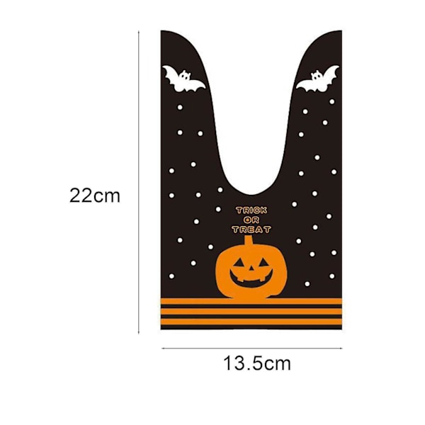 48kpl/pussi Karkkilaukku Creative Halloween Pattern Tilava Happy Halloween Goodie Laukku lapsille White