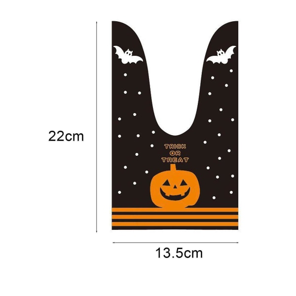 48stk/pose Godteripose Kreativt Halloween-mønster Romslig Happy Halloween Goodiebag For Childeren Black