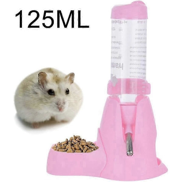 Hamster Vattenflaska med Skål Vattenflaska Bra för Små Djur Gnagare 125ml blå