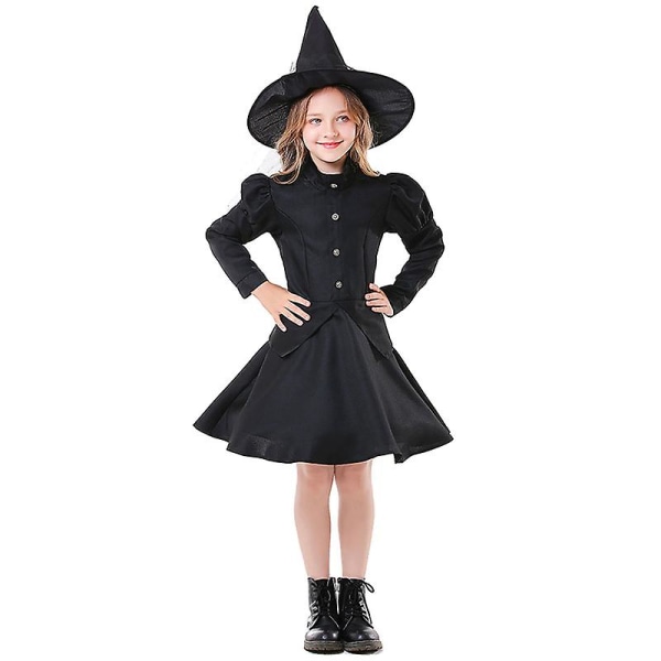 Flere piger Klassisk sort heks kostume Djævle Spøgelse Tyl Bog Uge Rollespil Cosplay Carnival Halloween Fancy festkjole Black 02 S