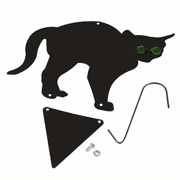 Nye Modeller 1 Sett med 3 Halloween Metall Svart Katt med Reflekterende Øyne Halloween Uteplass Skilt Utendørs Dekorasjon Skummel Katte Silhuett Statue Stake for Hjemmet