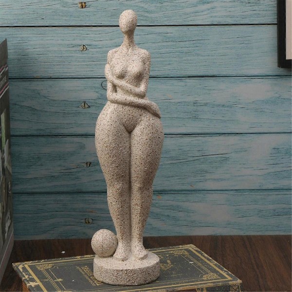 Abstrakt Resin Chubby Kvinne Statue Kunst Stue Kontor Skap Bordplate Inngangsdekorasjoner, Sittende