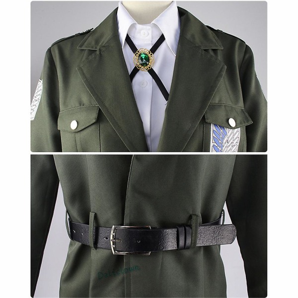 Attack On Titan Cosplay Levi Costume Shingek No Kyojin Scouting Legion Soldier Coat Trench Jacket Uniform Menn Halloween-antrekk Full Set S