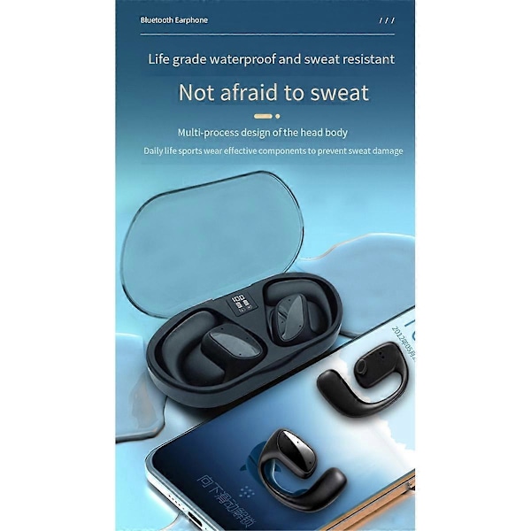 Luftledningshörlurar Hängande Öra Bluetooth Headset Bluetooth 5.3 Trådlöst Headset Trådlös Laddning