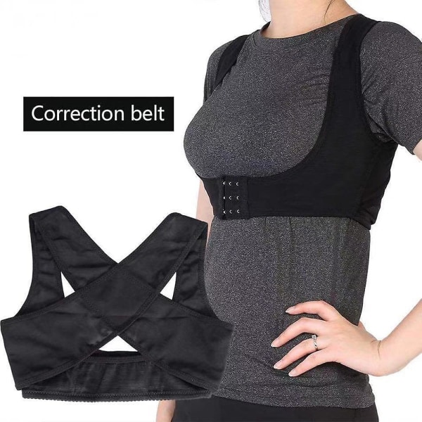 Naisten rintakehän ryhtiä korjaavat tukivyön korsetti Body Shaper olkapäät Black 2XL