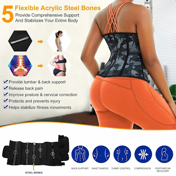 Nye modeller Dame High-Compression Waist Trainer - Komfortabel slankebælte til intens sved & reduktion af mavefedt - Ubesværet taljeformning under