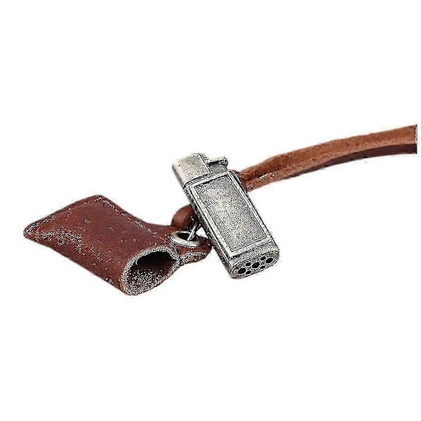 2x Justerbar Unisex Retro Lighter Design Hengesmykke i Ku-skinn Smykker Gave