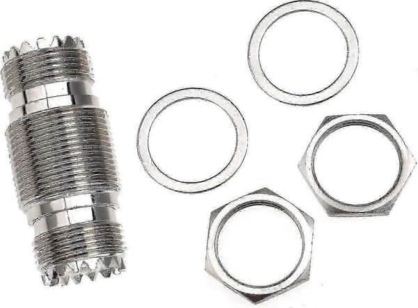 Koaxial RF-kontakt UHF-kontakt med mutter och bricka (silver) (2 st)