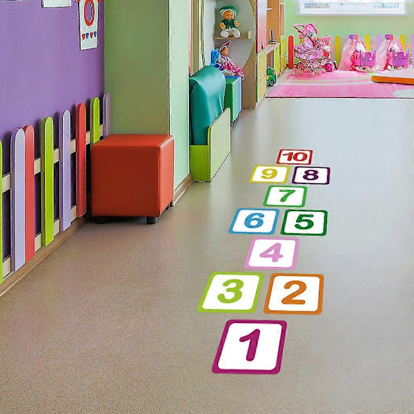 10 Siffergaller Golv Väggdekal, Pussel Hage Spel Väggdekaler, DIY Konst Land Hall Väggdekor för Barnrum, Barnkammare, Klassrum