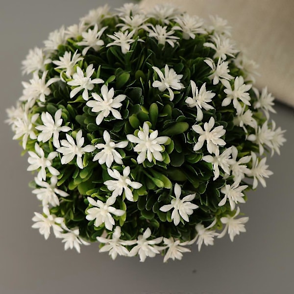 Keinotekoinen muovinen mini ruukkukasvi koriste - 13cm (korkeus) - Valkoinen