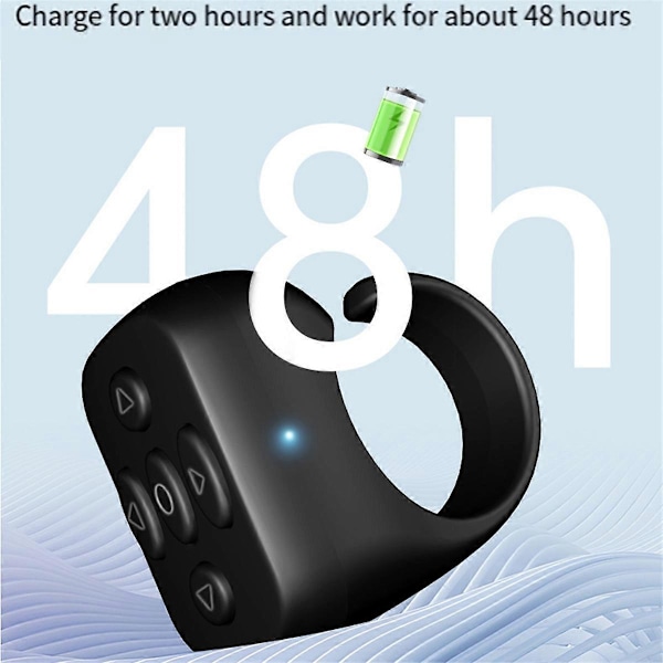 Langaton Bluetooth Air Mouse Mobiili Selfie Lazy Instant Kaukosäädin Sormus Musiikkivideo-ohjain f